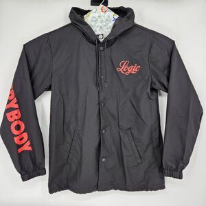 Logic Jacket Mens Medium Black Everybody Album Windbreaker Hooded Rap Tour Merch